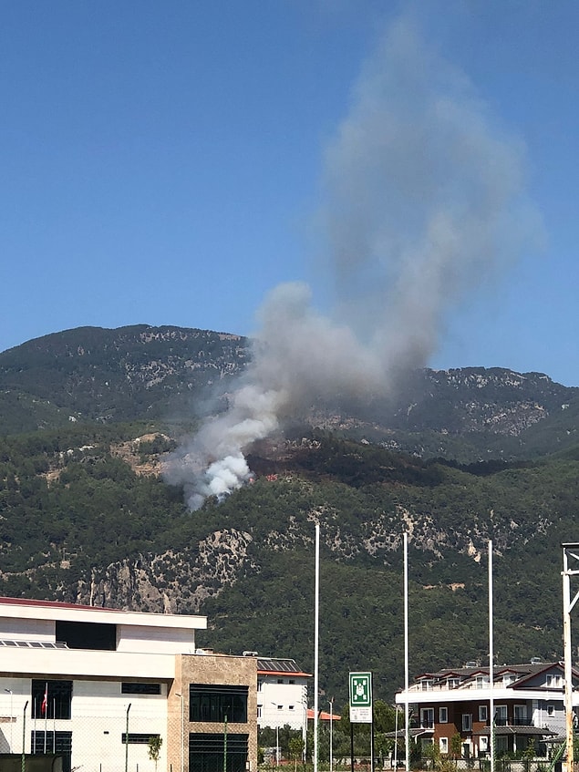 Muğla'nın Köyceğiz bölgesinde ormanlık alanda da dumanlar yükselmeye başladı.