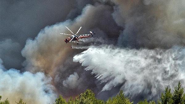 Yunanistan'da orman yangını 3 gündür devam ediyor