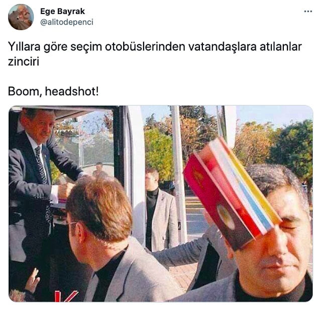 Twitter'dan Ege Bayrak ise şimdiye kadar seçim otobüsünden atılanlarla ilgili bir zaman tüneli oluşturdu, gelin birlikte bakalım 👇
