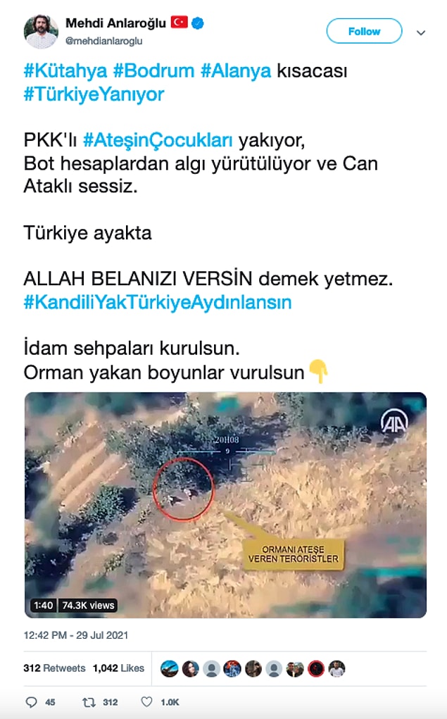 5. Sosyal medyada paylaşılan bir video viral olmuştu, bu videoda gözüken kişilerin şu an devam eden yangınları başlattığı iddia edilmişti.