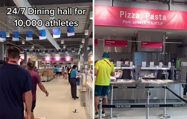 Yiyecek konusuna gelirsek sporculara pizza, makarna, vejetaryen veya yerel yiyecekler ve daha fazlası arasında seçim şansı veriliyor.
