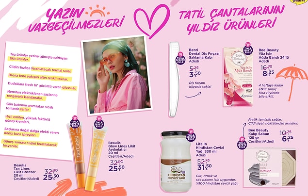 6. Yazın vazgeçilmez ürünlerinde güzel indirimler var.
