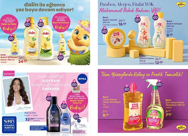 14. Dalin şampuanlarda güzel kampanyalar var. 700 ml 'klasik şampuan' alışverişine 'Rahat ve Mutlu' hediye. 'Nem ve Koruma' şampuan alışverişine 'Nem ve Koruma' hediye.