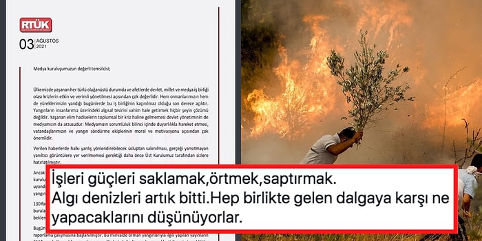 Moral ve Motivasyon Gerekçesiyle Yangın Haberlerinin Yapılmasını Yasaklayan RTÜK Büyük Tepki Çekti