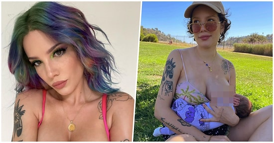Ünlü Şarkıcı Halsey Bebeği Ender Ridley'yi Emzirdiği Fotoğrafı ile Gören Herkesi Epey Şaşırttı!