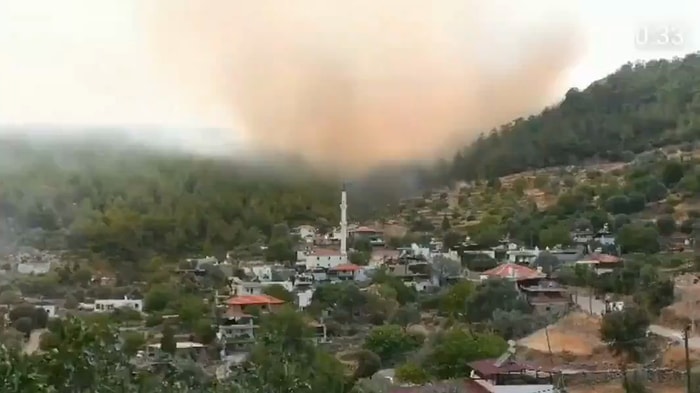 Time Lapse Görüntülerle Yangının Milas'ta Yarım Saat İçindeki İlerleyişi