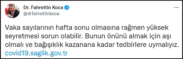 Bakan Koca'nın mesajı 👇