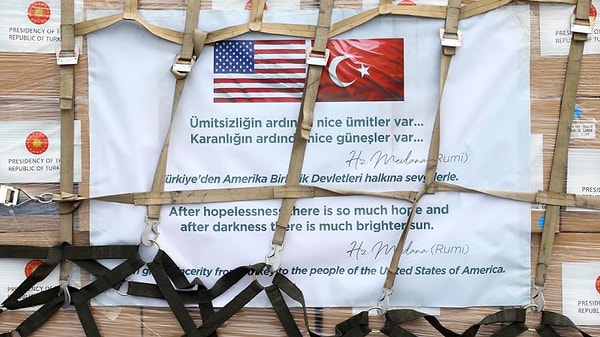 Türkiye'den ABD'ye yardım gönderilmişti.