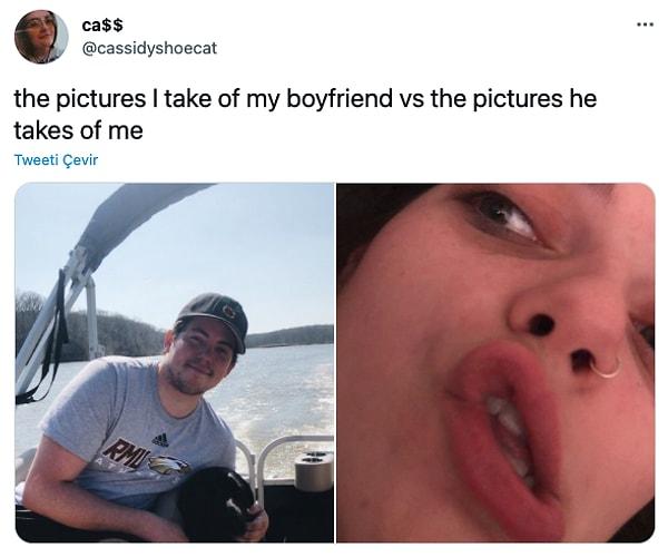 12. "Erkek arkadaşım için çektiğim fotoğraflar vs onun benim için çektikleri"