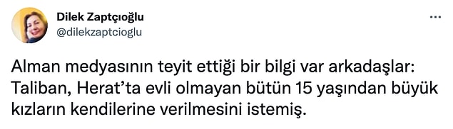 Gazeteci ve yazar Dilek Zaptoğlu, Taliban'ın ülkeyi işgal etmesinin ardından iddiaların Alman medyası tarafından teyit edildiğini aktardı.