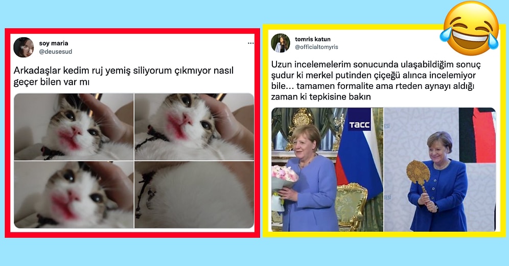 Ruj Yiyen Kediden Angela Merkel'e Çiçek Veren Putin'e Son 24 Saatin Twitter'da Viral Olan Paylaşımları