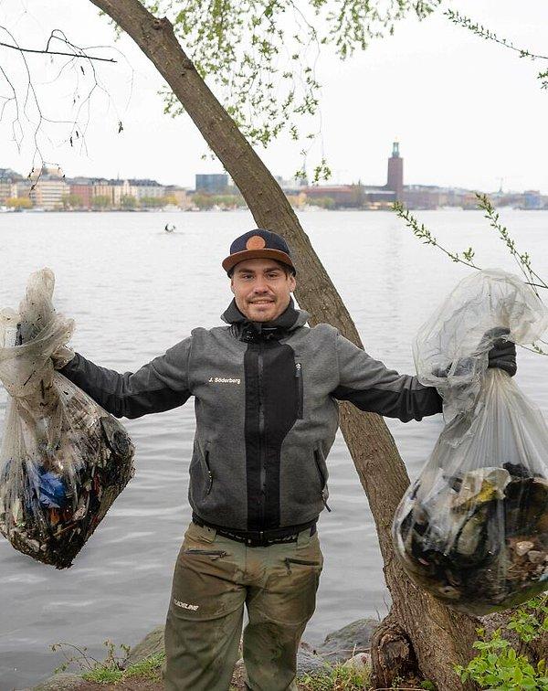28. "Arkadaşım Nisan, 2016'dan beri İsveç sularını temizliyor."