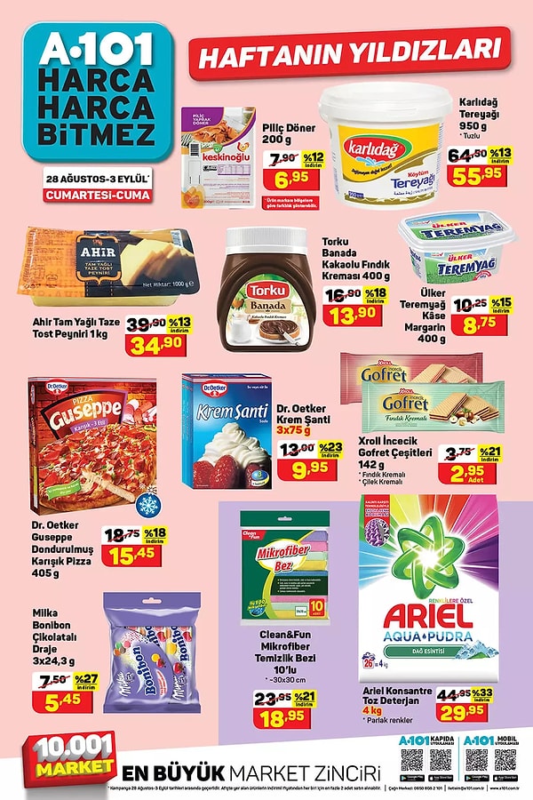 Dr.Oetker Guseppe 405 gr Dondurulmuş Pizza 15,45 TL.