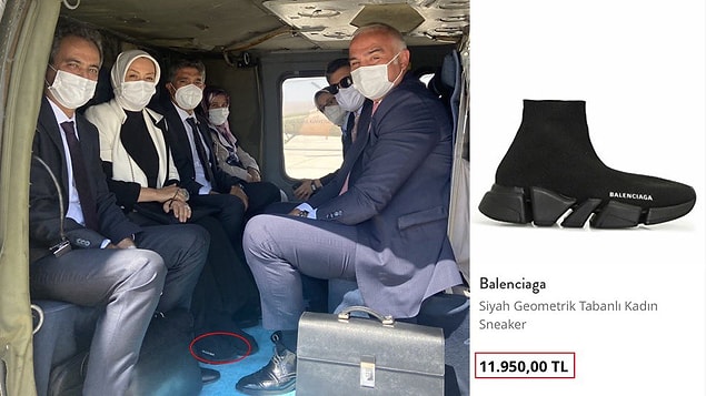 Çalık’ın törende giydiği 11 bin 950 TL’lik Balenciaga marka ayakkabılar ise sosyal medyada gündem oldu.
