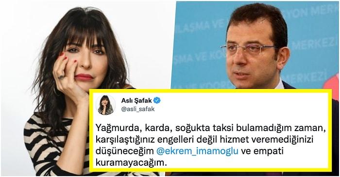 Gazeteci Aslı Şafak İstanbul'da Yaşanan Taksi Çilesinin Nedeni Olarak Ekrem İmamoğlu'nu Gösterdi!