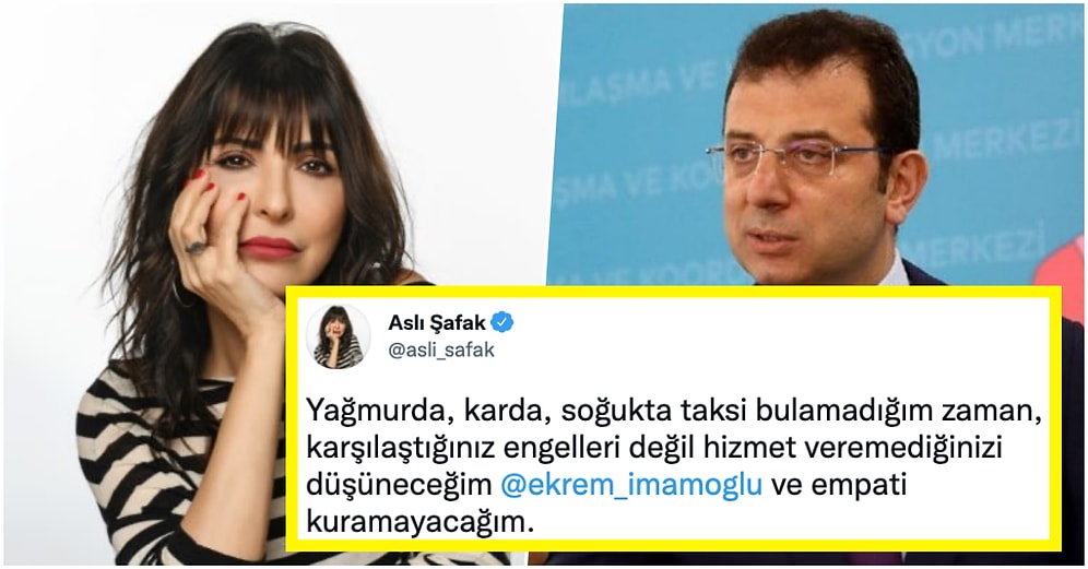 Gazeteci Aslı Şafak İstanbul'da Yaşanan Taksi Çilesinin Nedeni Olarak Ekrem İmamoğlu'nu Gösterdi!