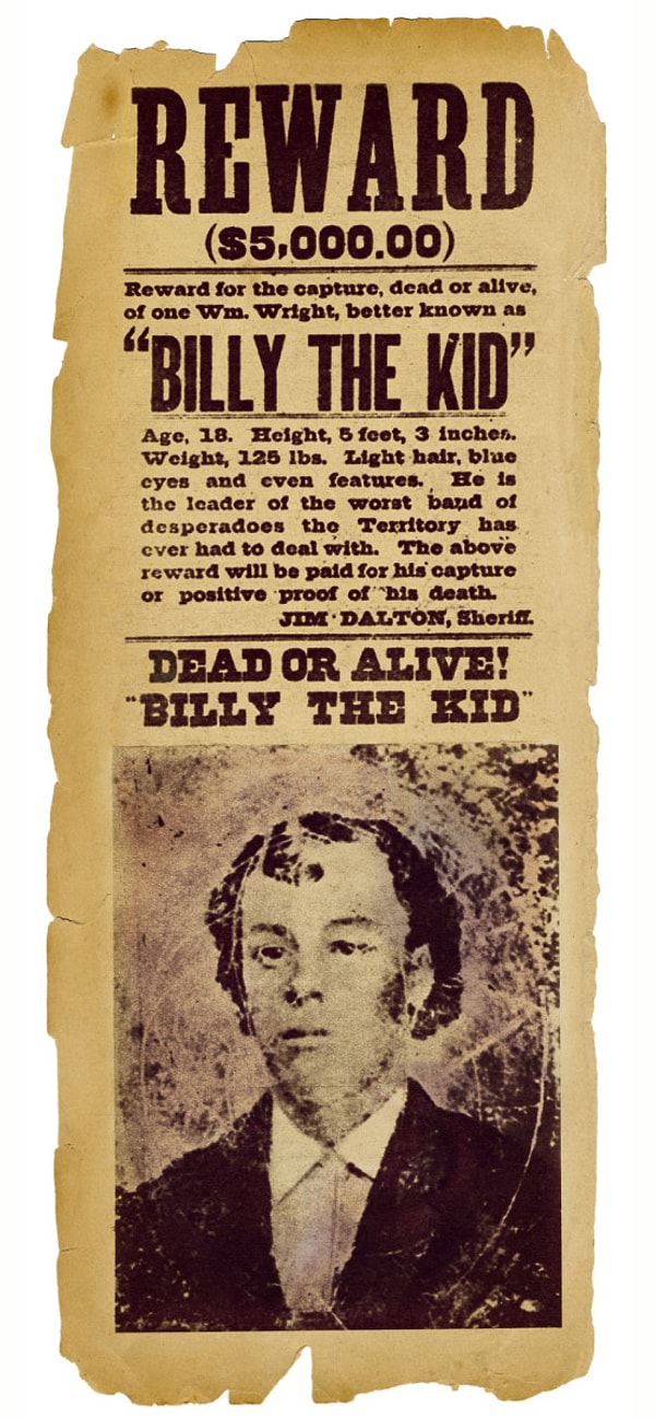 Hollywood sinemasına ilham kayrağı olan Billy the Kid ile ilgili bugüne kadar çok sayıda film çevrildi.