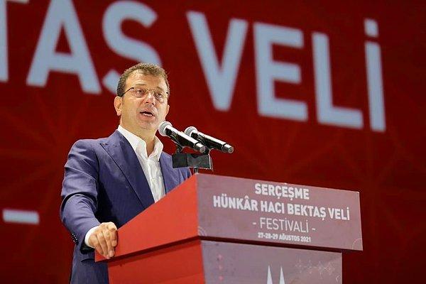 Festivalin ilk gününde açılış konuşmasını yapan İstanbul Büyükşehir Başkanı Ekrem İmamoğlu, Hacı Bektaş Veli'yi anarak katılımcıları selamladı.