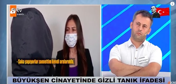 Daha sonra Abdullah'ın yanına gidip alkol alıp mangal yaptıklarını, Abdullah'ın Esra'ya "Seni artık tehdit edemezler, korkutamazlar. Ben onları hallettirdim, adamları gönderdim. Onları öldürttüm." dediğini duyduğunu itiraf etti.