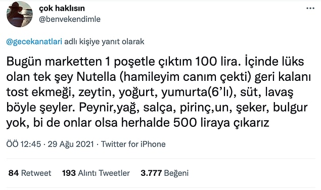Bu paylaşımın altına gelen bir annenin yorumu ve o yorumda parantez içinde kurduğu cümle ise en az ekonomik kriz kadar derin bir durumu işaret ediyordu.
