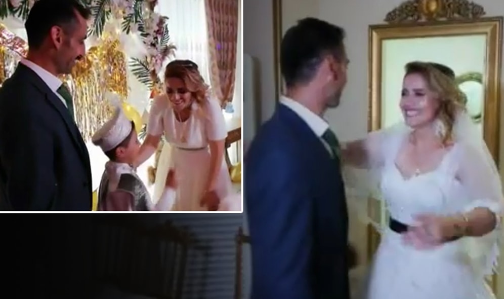 18 Yıl Önce Kaçarak Evlenen Kadın, Oğlunun Sünnet Düğününde Gelinlik Giydi