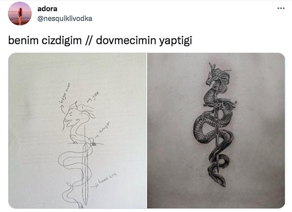 Dövmeciyi tebrik ediyorum. 😂