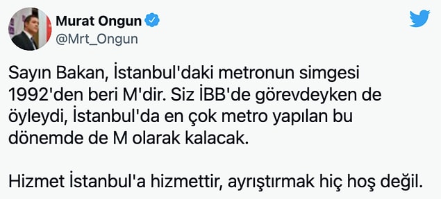 İBB Sözcüsü Murat Ongun 1992 yılından beri kullanılan logonun değiştirilmesini ayrıştırma olarak yorumladı.