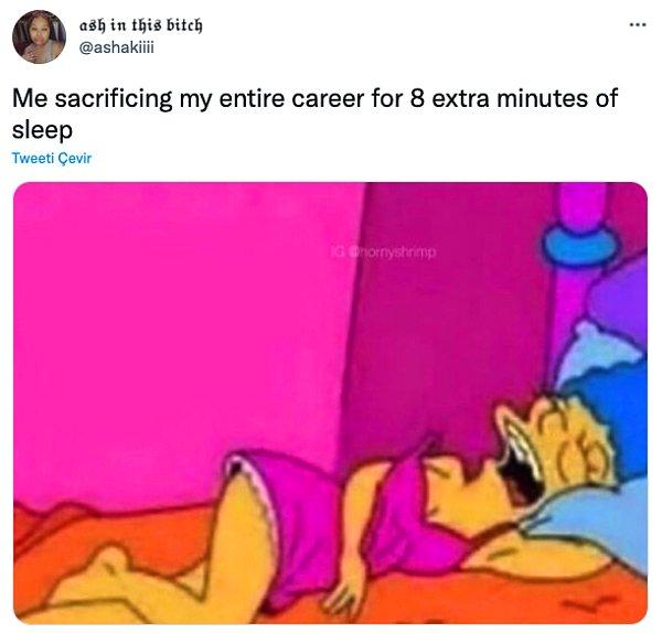 14. "8 dakika fazladan uyumak için tüm kariyerimi feda ederken ben"