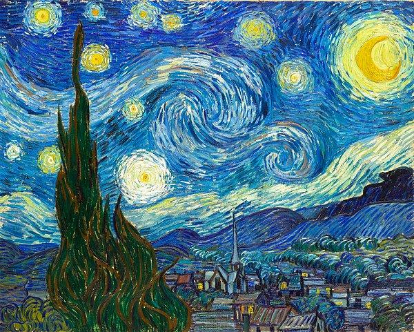 2. Vincent van Gogh'un "Yıldızlı Gece" tablosu, ressamın St. Rémy'deki bir akıl hastanesinde kaldığı sırada yapılmıştır.