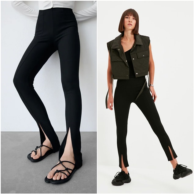 9. Bu sezonun modası yırtmaçlı taytlar Zara'da 200 TL iken, Trendyolmilla'da sadece 70 TL!😍