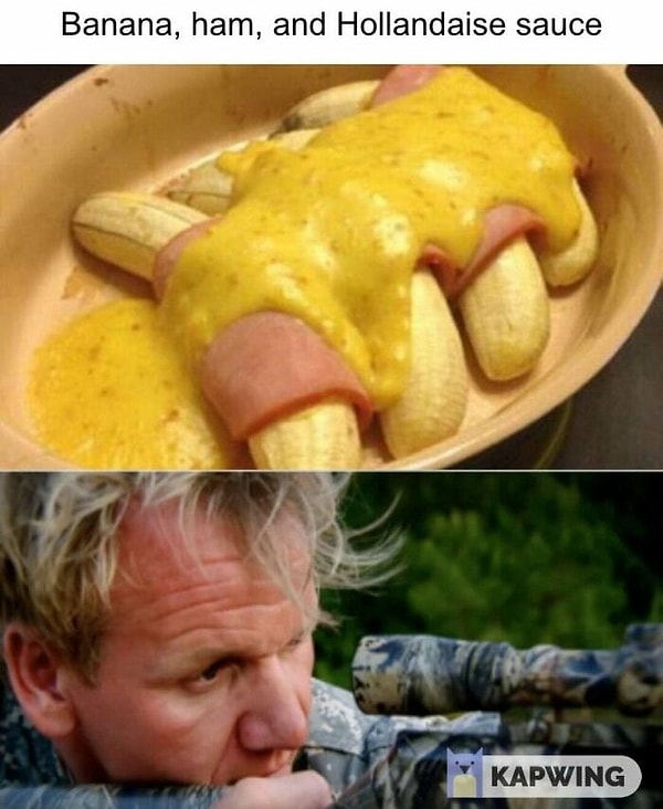 6. Банан, ветчина, и сырный соус. Тот, кто создал это, будет гореть в аду