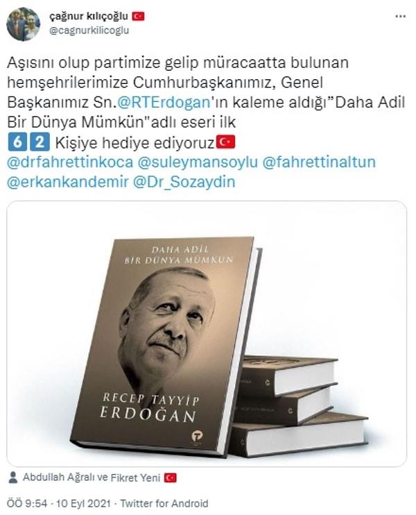 İşte İlçe Başkanı Kılıçoğlu'nun paylaşımı: