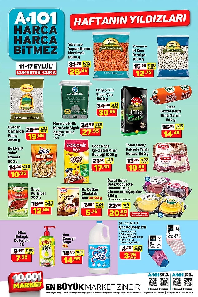 Bu hafta A101'de bakliyatlarda indirimler var.