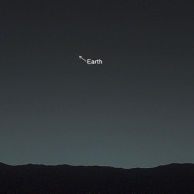 9. Mars yüzeyinden Dünya'nın görünümü: