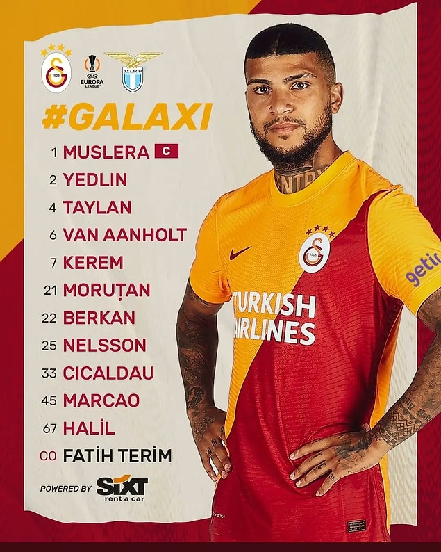 Galatasaray-Lazio maçının 11'leri bu şekildeydi. 👇