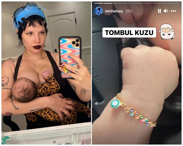 5. Dünyaca ünlü Halsey, bebeğinin elinin fotoğrafını 'Tombul kuzu' açıklamasıyla paylaştı!