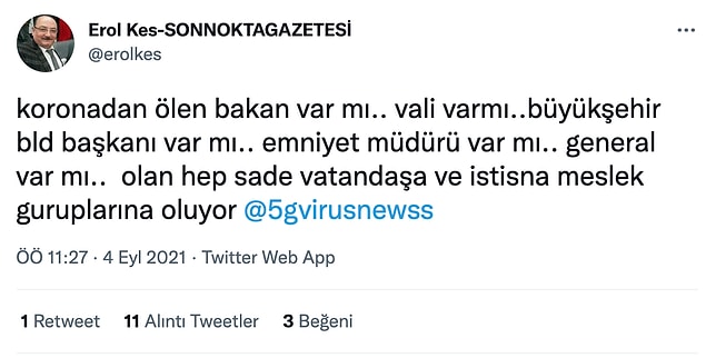 Virüsün belli bir zümreye uğramadığını da iddia etmişti.