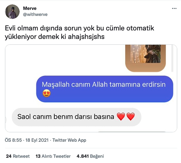 5. Robot mesaj bu, nişanlananlara otomatik yükleniyor.