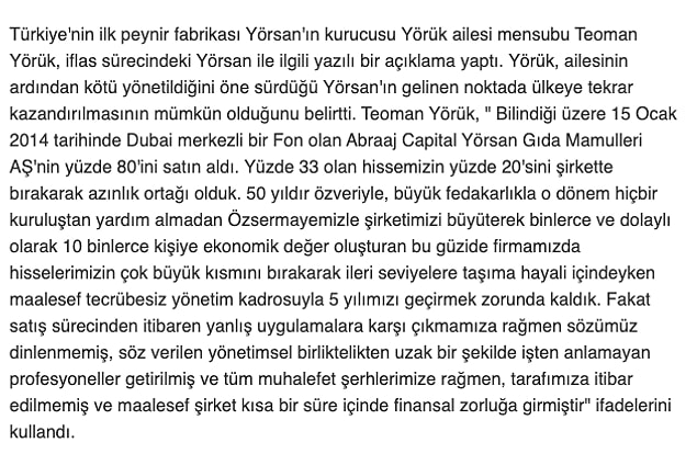 Açıklamanın detayları şu şekilde;