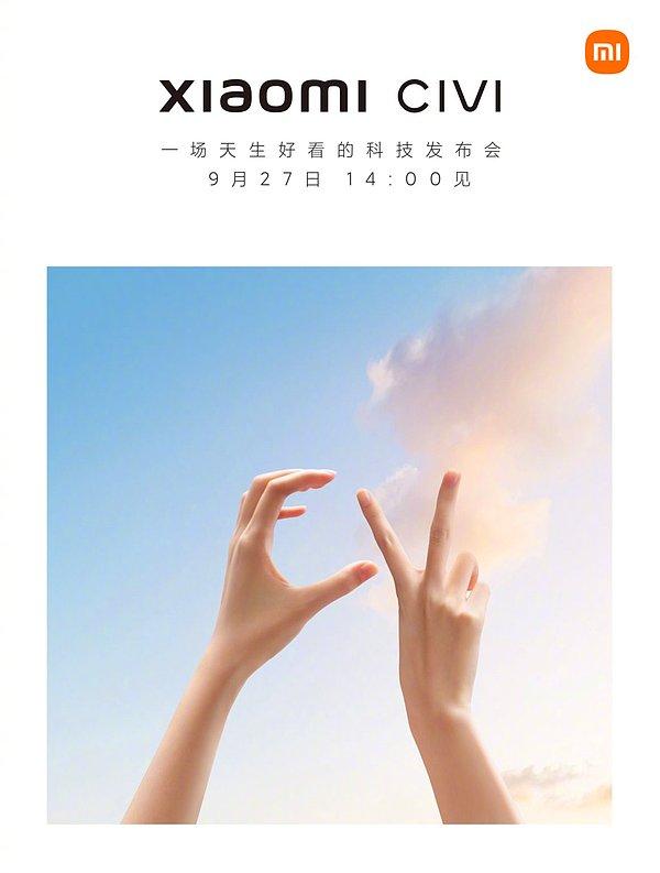 Tek ipucu olarak bu görseli veren Xiaomi, yeni akıllı telefon serisi Civi'yi çok yakında tüketiciler ile tanıştıracak.