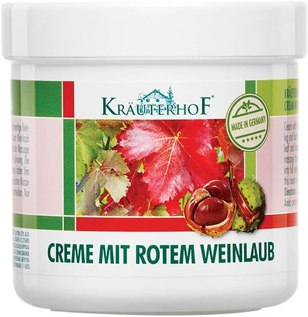7. Krauterhof kırmızı asma yaprağı ve at kestanesi ekstreli ayak ve bacak kremi, yorgun bacak ve ayaklarınıza yeniden canlılık kazandıracak!