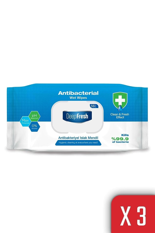 12. Deep Fresh antibakteriyel ıslak mendil, lalın ve yeterli ıslaklıktaki mendilleri ile etkili bir temizlik sağlar.