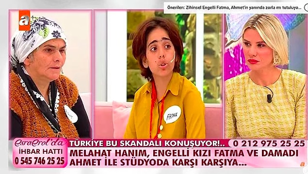 Programda da Fatma'nın kaçtıktan hemen sonra Ahmet'le evlendiği ortaya çıkmıştı. Kaynanası ve ilk eşiyle aynı evde kaldığı konuşulmuştu.