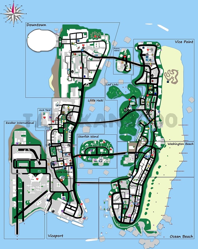 8. Knedi şehrimizden daha iyi bildiğimiz Vice City sokakları.