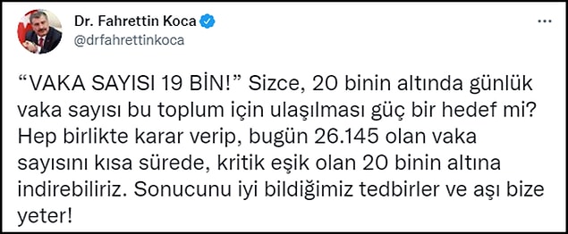 Bakan Koca'nın mesajı 👇