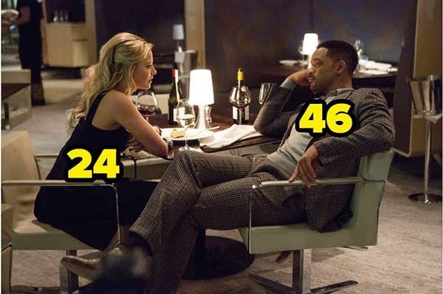 11. Johansson gibi Robbie de kendinden yaşça büyük kişilerle partner olmuş hep. Fokus'ta Will Smith, öyle göstermese de, 46 yaşında. Margot Robbie ise o sıralar 24 yaşındaydı.