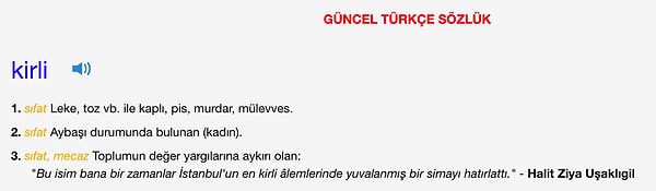 Peki, yine geçtiğimiz yıllarda tanımını yaptıkları 'kirli' kelimesi değişmiş mi? Tabii ki hayır!