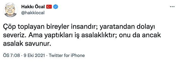 Bunun üzerine bugün iktidara yakınlığıyla bilinen gazeteci Hakkı Öcal bir tweet attı...