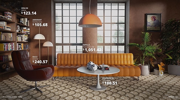 1970-е годы (стоимость гостиной в ИКЕА = 1701,32 доллара)