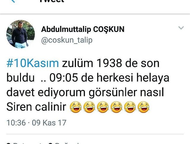 2017 yılında 10 Kasım'da TÜGVA Beylikdüzü Kurucu Yönetim Kurulu Üyesi yöneticisinin paylaşımı ise şöyleydi 👇
